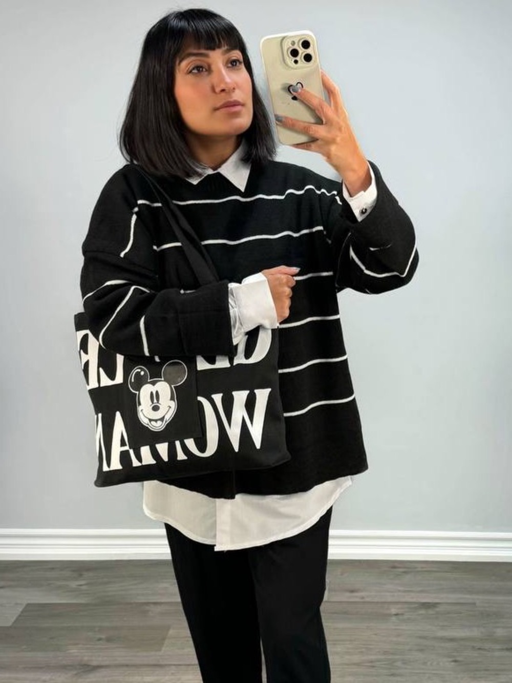 HALLOWEEN GIFT👻🎃 + 
(2pieces) NEW Classic Black Stripe Sweater + long white shir - Picture 5 of 5